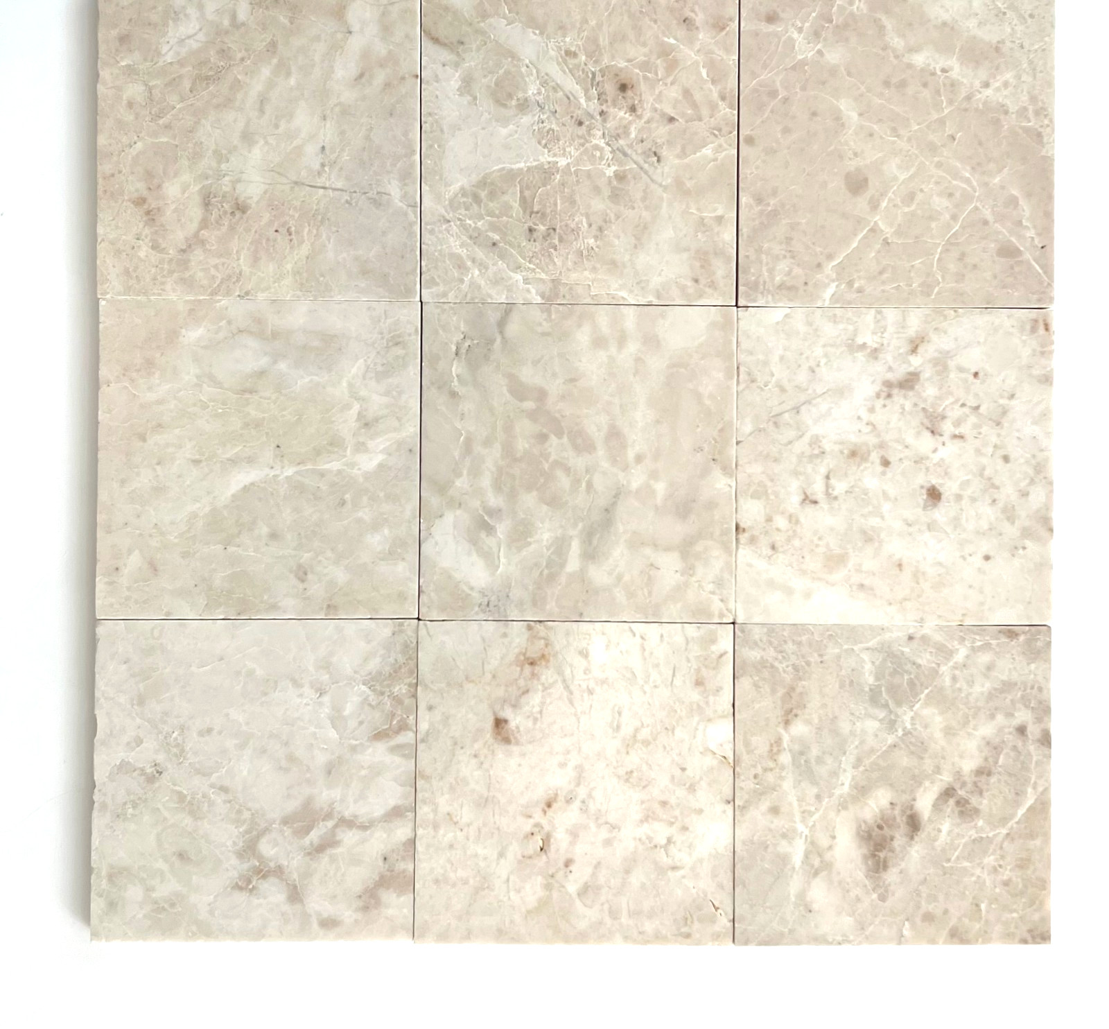 4×4 Cappuccino Beige Brushed Finish Marble Tile Backsplash Floor Wall (1 SF)