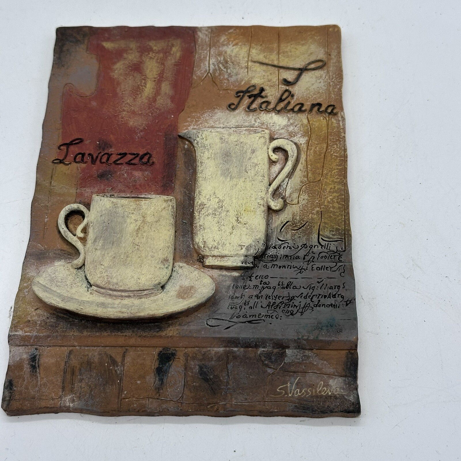 S Vassileva 3D Resin Wall Tiles Coffee Chocolati Espresso Italiana Set Of Four