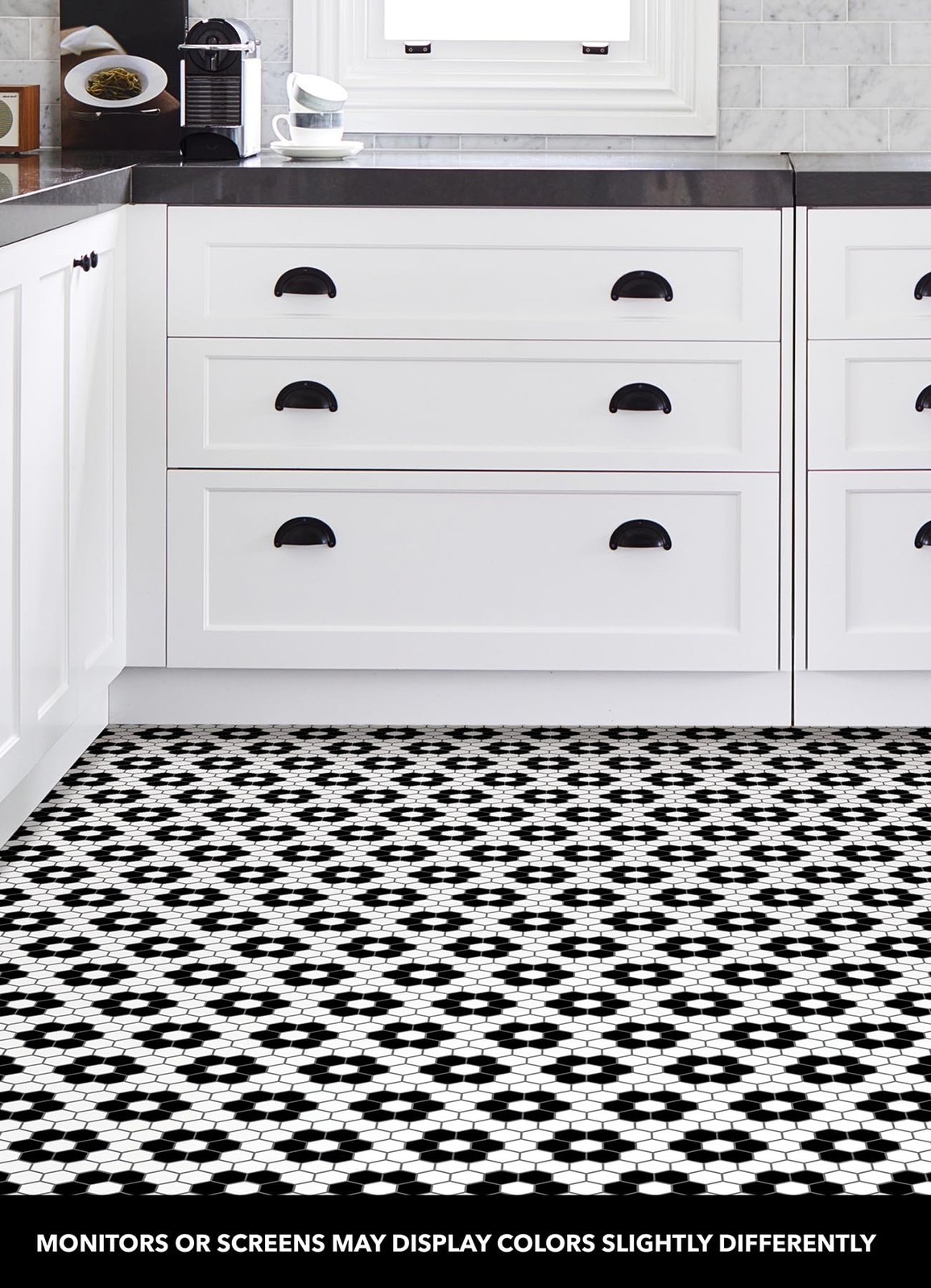 Black Biscotto Peel Stick Floor Tiles, FP3931