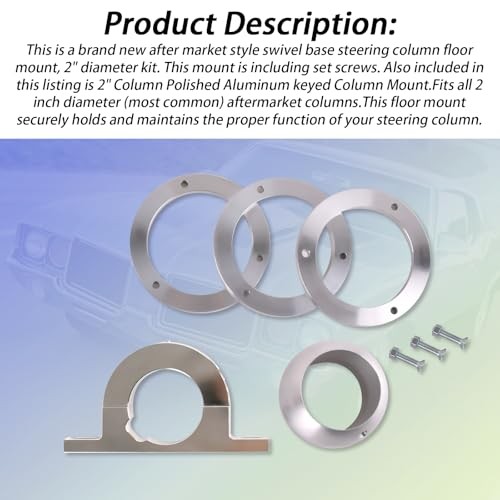 S 2″ Swivel Base Floor Mount & 2″ Column Polished Aluminum keyed Steering