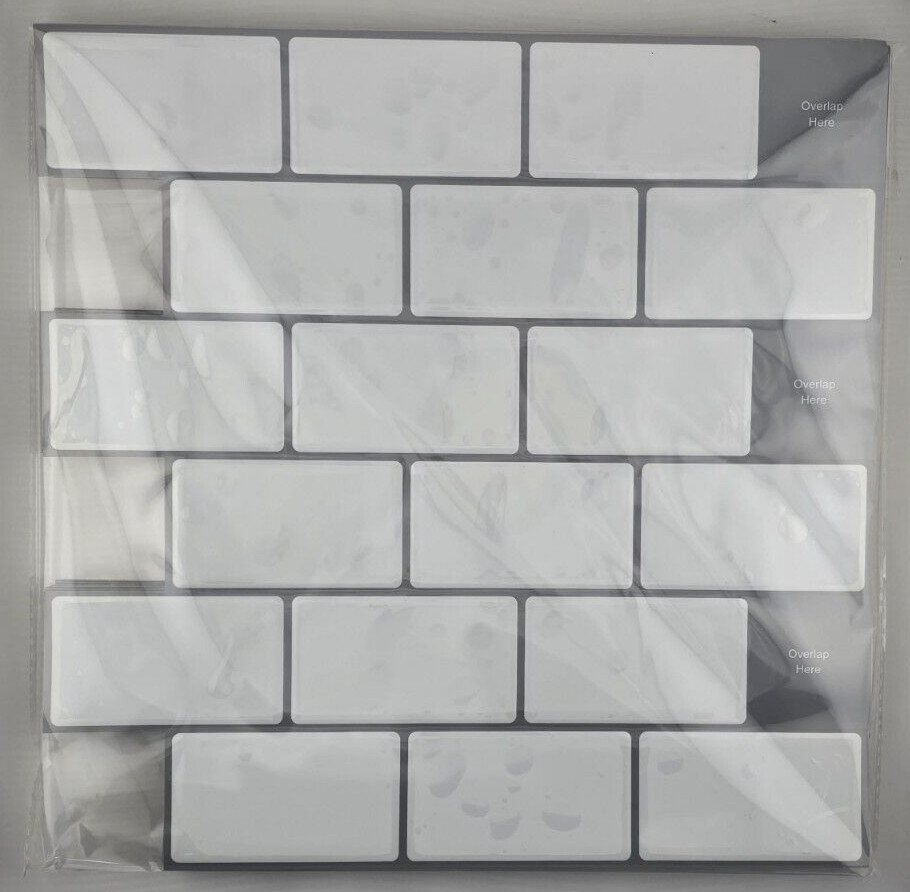 Tic Tac Tiles 10-Sheet Peel and Stick Backsplash Tile for Kitchen 12X12 Inches
