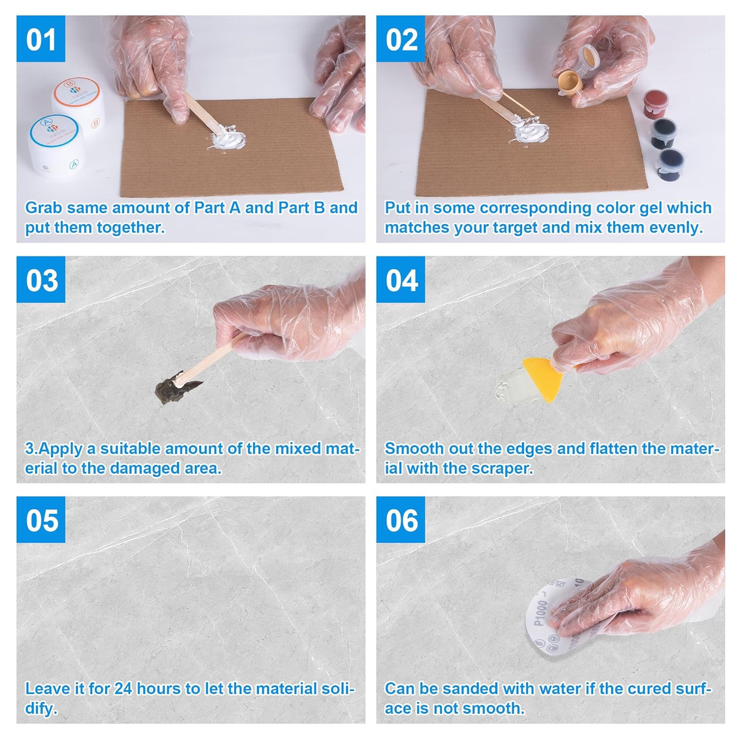 Marble Granite Repair Kit Quartz Countertop Repair Kit Chip Dents Cracks Holes