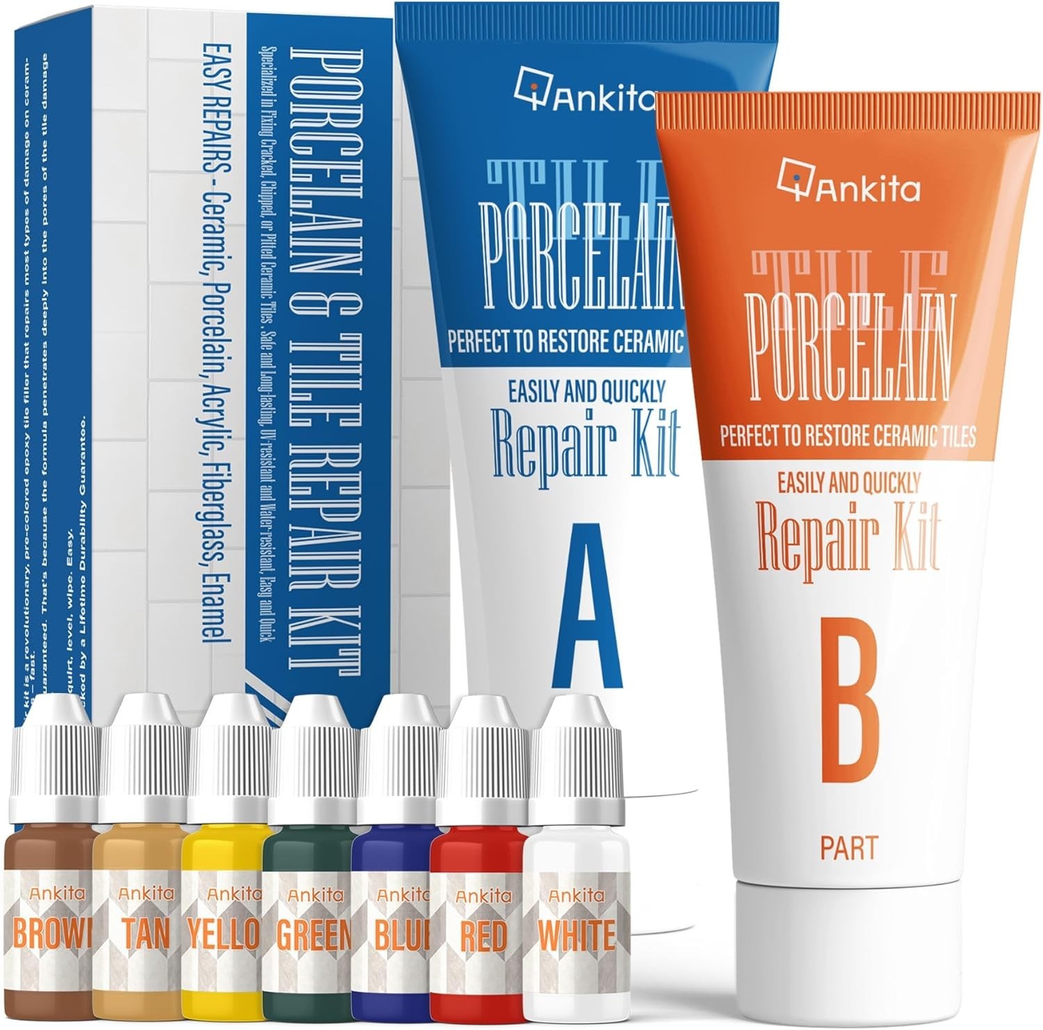 Tile Repair Kit, Ceramic Tile Repair Kit for Chips & Crack Color Match, Porce…