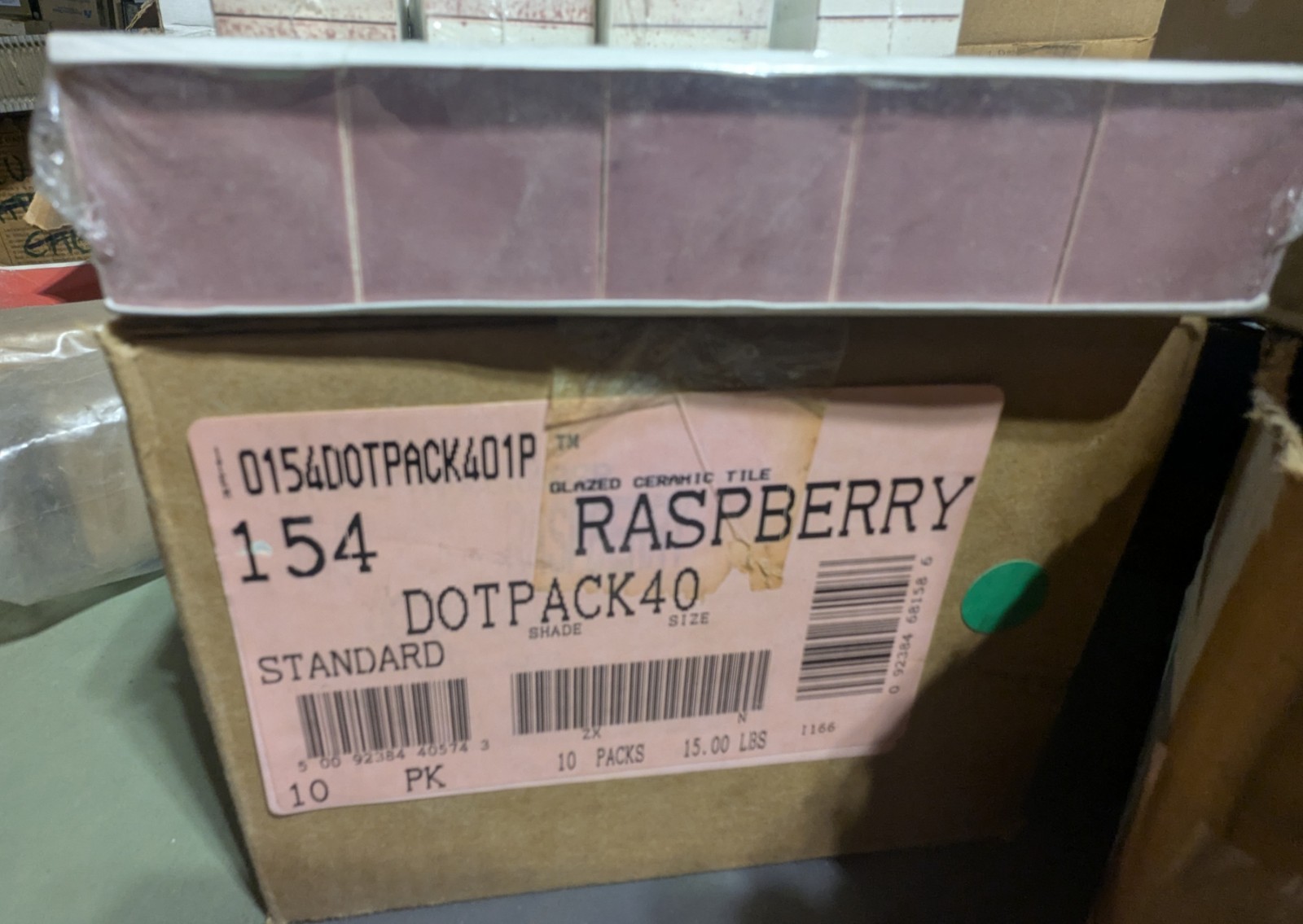 American Olean 1 3/8″ ceramic tile Dot pack of 40 pieces Raspberry 154
