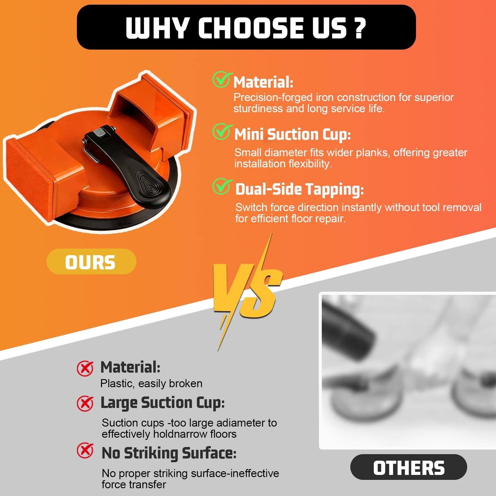 Floor Gap Repair Tool,Heavy Duty Floor Gap Fixer Suction Cup Tool | Enhanced …