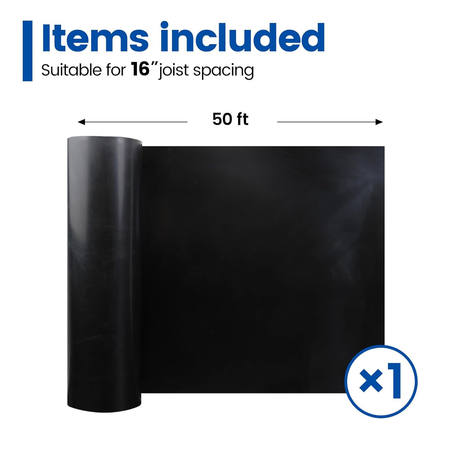 1PCS 50FT Black Under Deck Drainage System Trough HDPE Waterproofing Membrane Fi