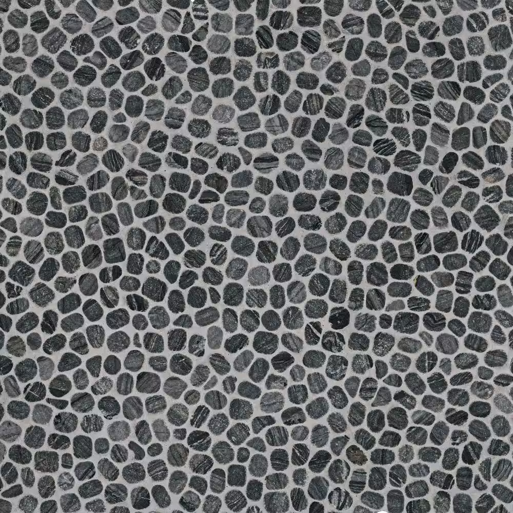 Henley Pebble 12 In. X 12 In. X 10Mm Tumbled Marble Mosaic Floor and Wall Tile (