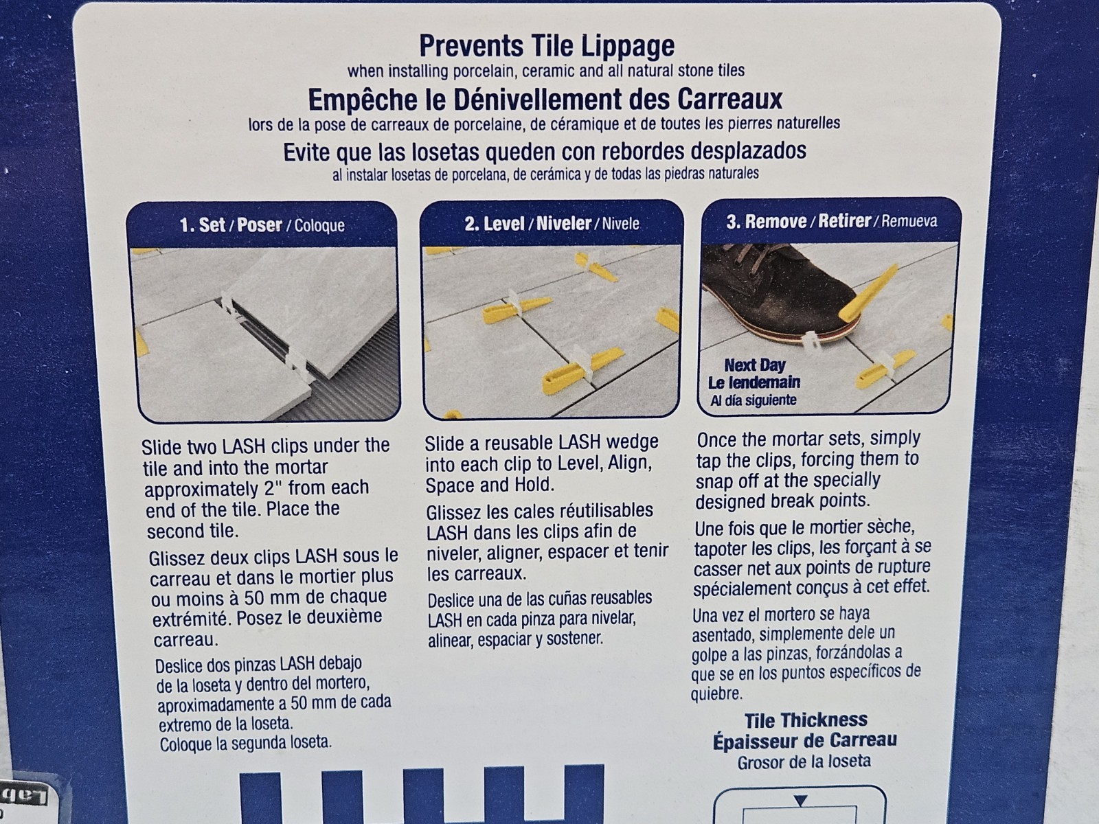 QEP LASH Tile Leveling System, Part A, Clips for 1/16″ Grout (1,000 Pack)