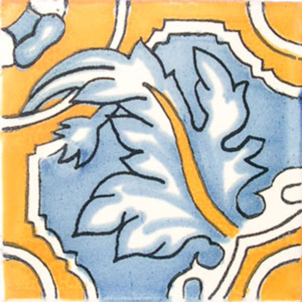 #C043) Mexican Tile sample Ceramic Handmade 4×4 inch, GET MANY AS YOU NEED !!