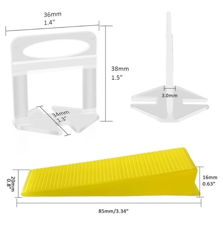300-Piece Tile Spacers Clips and 100-Piece Reusable Wedges