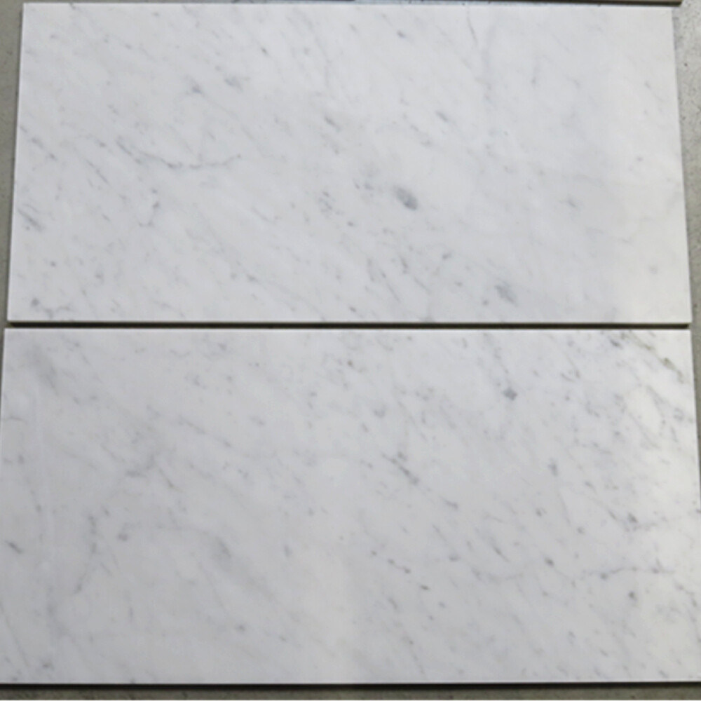 C48H 12×24 Carrara Marble Wall Floor Tile Honed White Carrera Venato Bianco