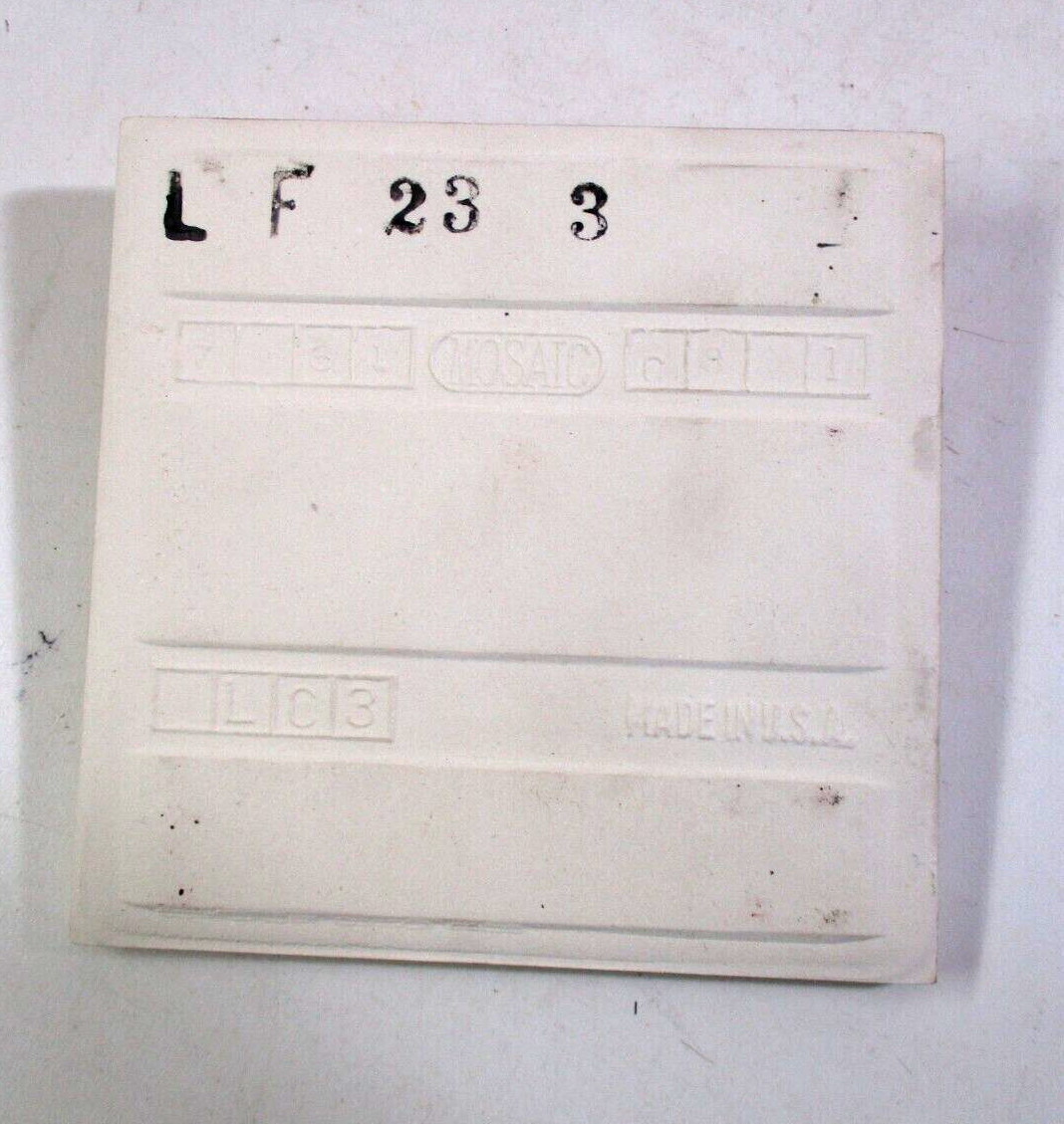 1 Tile Mosaic USA 4-3/8″ Gloss Cream Off White Ceramic Wall 1950s Retro Vintage