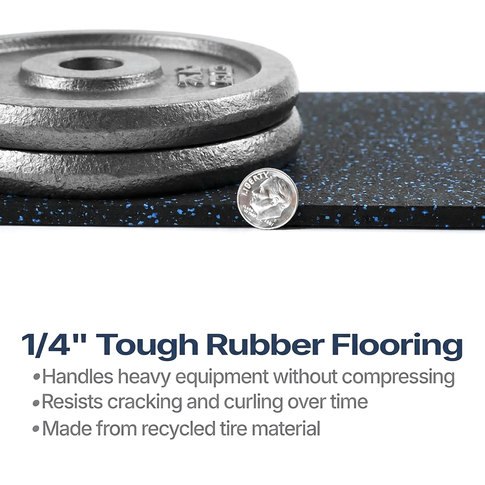 Traxxon by FlooringInc Rubber Gym Flooring Roll, Heavy Duty Recycled Rubber F…