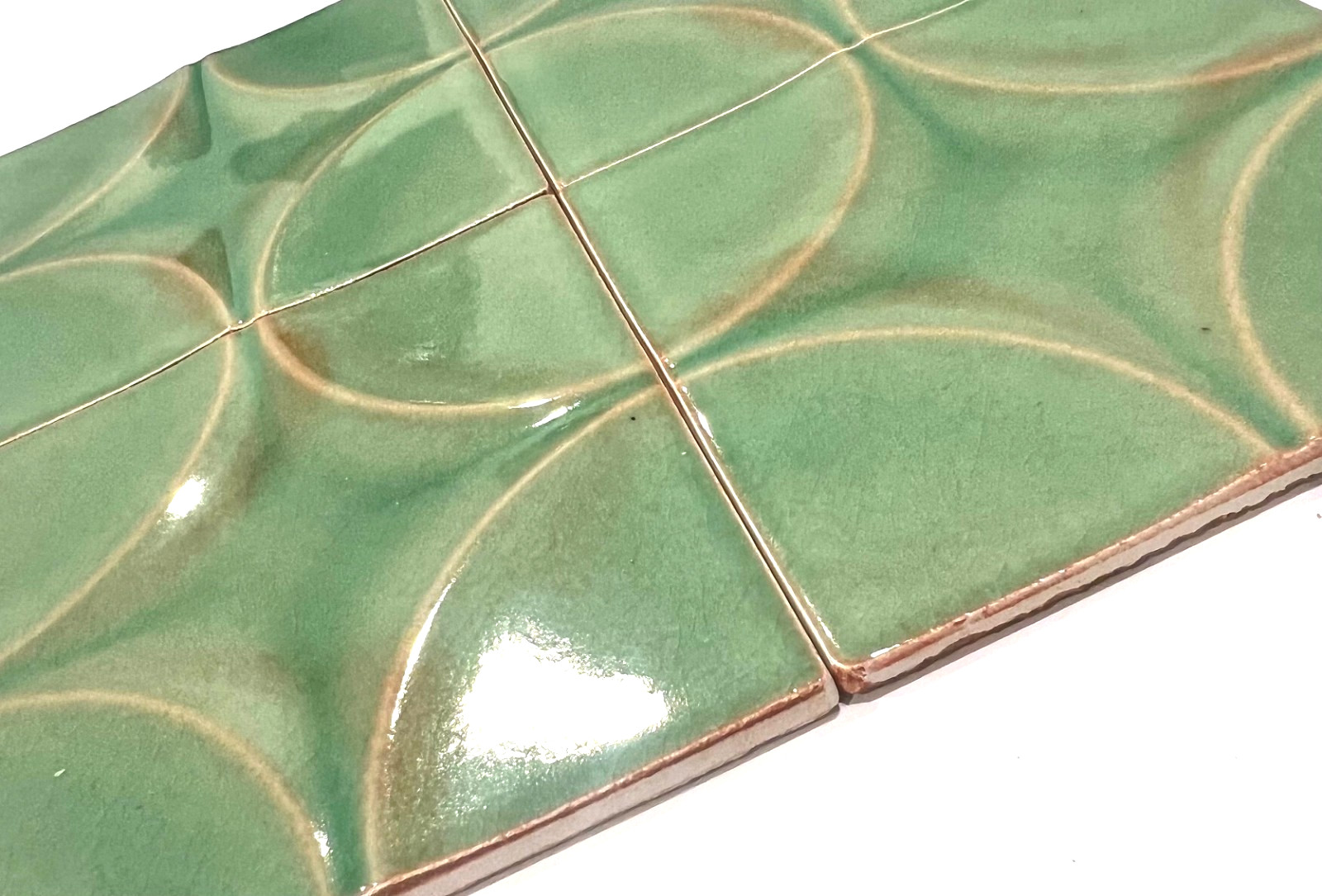 4×4 Wedgwood Virginia Crackle Green Faded Star Shaped Ceramic Wall Tile (4 PCS)