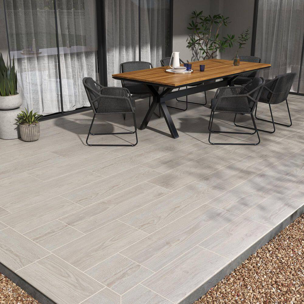 Caldera Grigia 2 Cm. X 16 In. X 47 In. Matte Porcelain Wood Look Paver Tile (10.