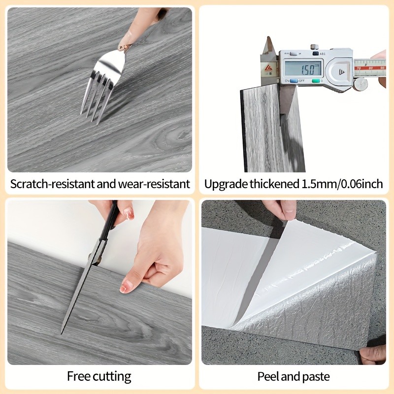 [Wood Grain Flooring Tiles]20pcs Wood Grain SelfAdhesive Flooring Tiles
