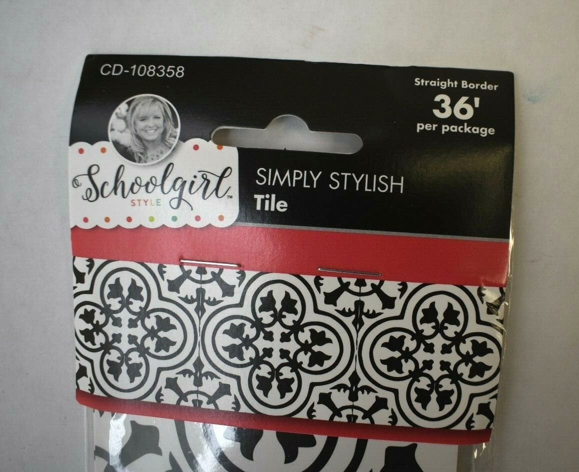 Lot Of 6 Carson Dellosa Schoolgirl Simply Stylish Straight Border Tiles 36′