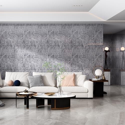 Peel and Stick Wall Panels – 20 Pieces, 23.6×11.8in, Marble Look Backsplash for