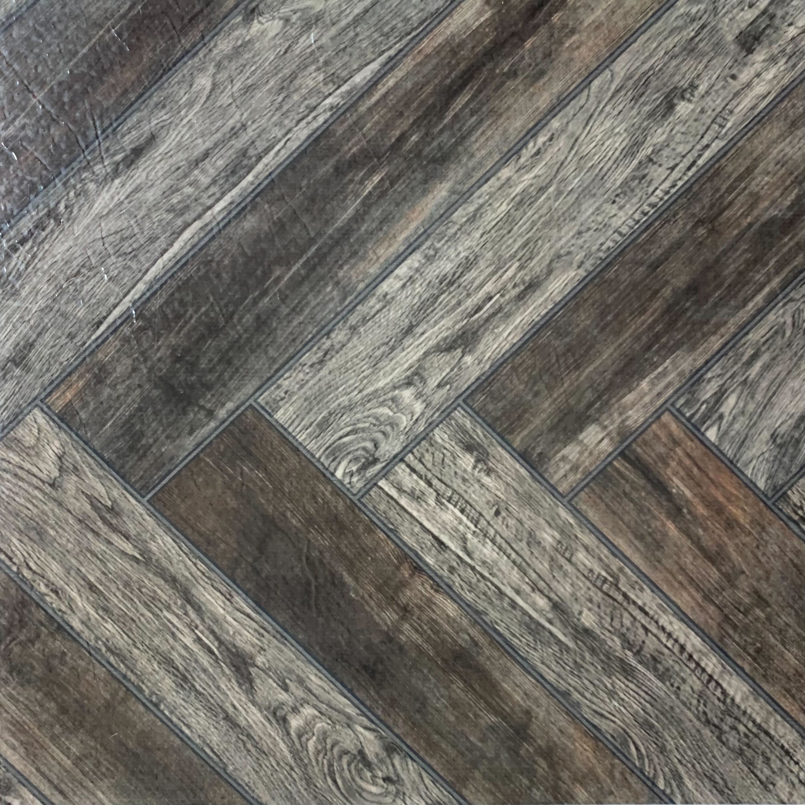 PowerSellerUSA Vinyl Self Adhesive Floor Tiles 20 PCS 12″ x 12″, Herringbone