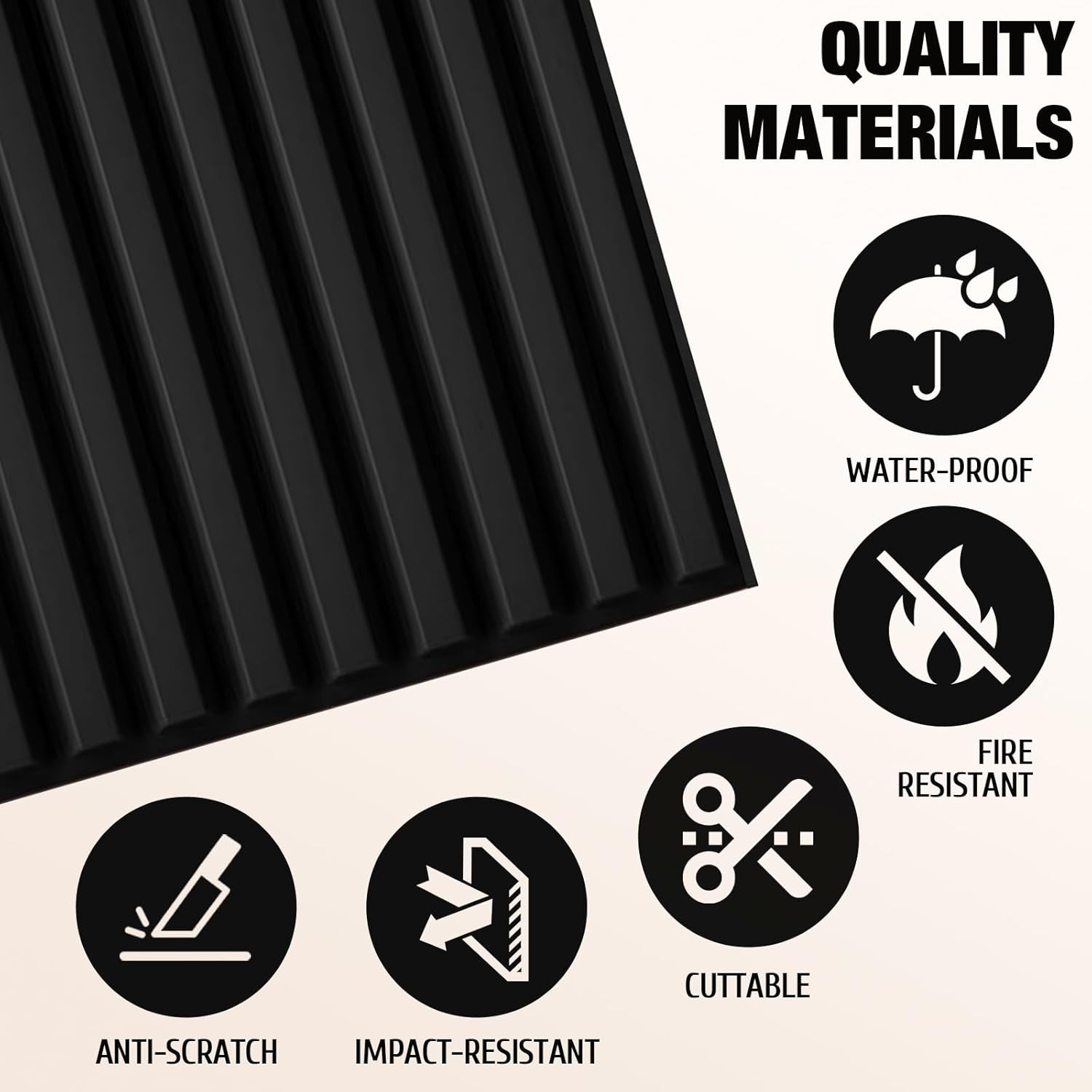 33 Pcs 3D PVC Wall Panels 12x12in Textured Tiles for Modern Home Decor (Black)