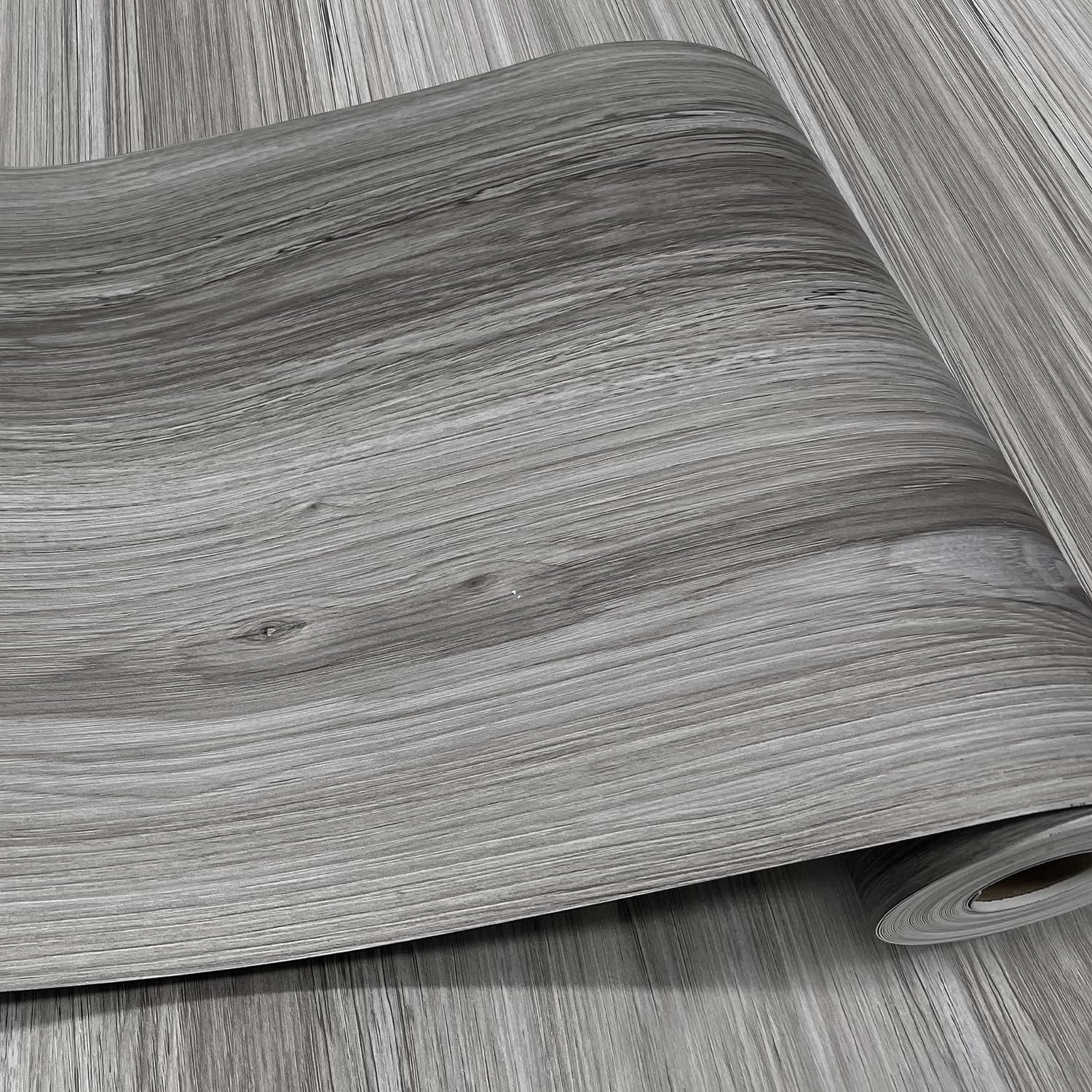 Wood Grain Peel and Stick Floor Tiles – 11.8” Width, Full Roll Length of 118″ –