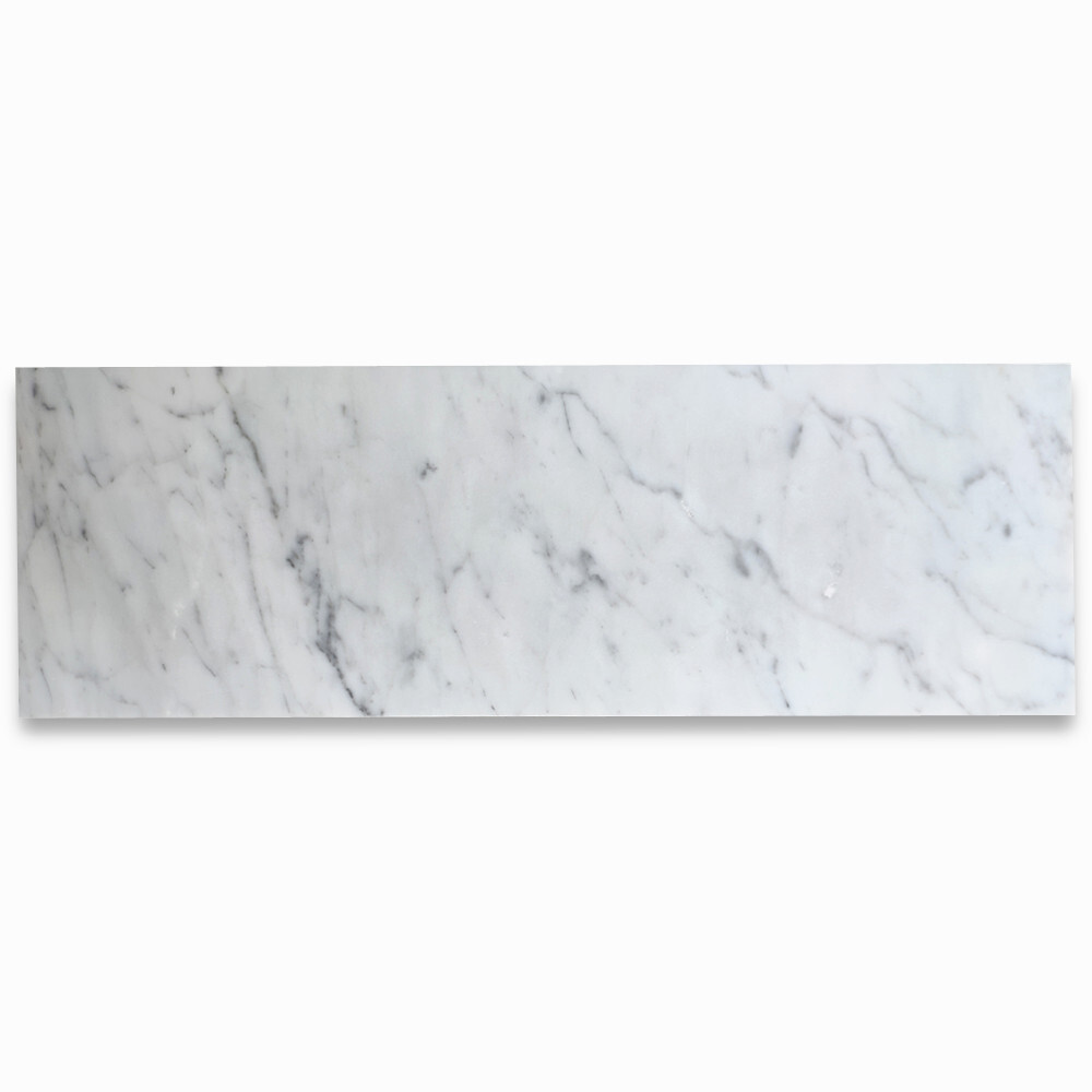 C43AH 6×18 Carrara White Marble Wall and Floor Tile Honed Venato Bianco