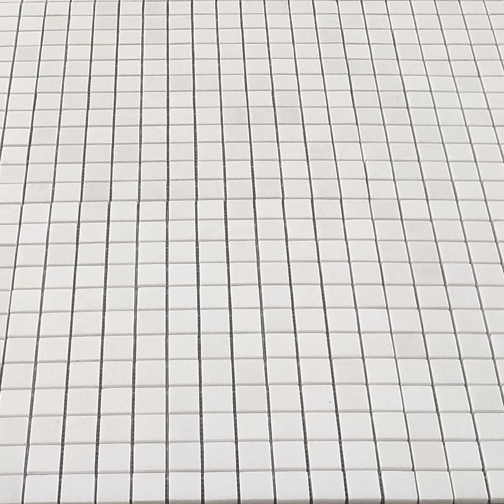 T24XH Greek Thassos White Marble 1×1 Square Mosaic Wall Floor Tile Honed