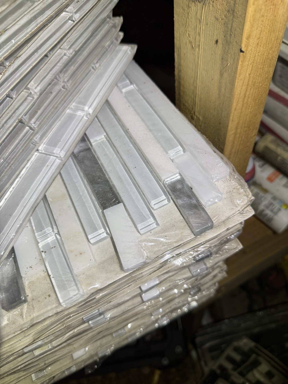 Clear And Grey Strip 12×12″ Marble Interlocking Pattern Art Mosaics Tile -…