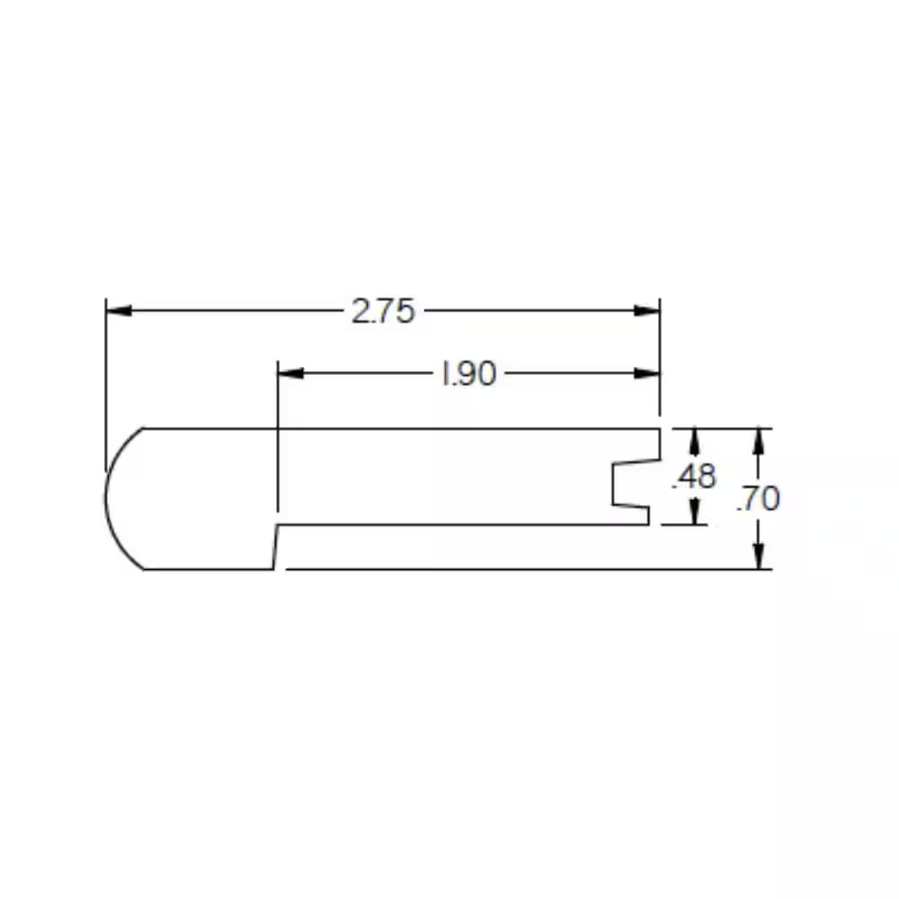 Bota 0.5 In. T X 2.78 In. W X 78 In. L Hardwood Stair Nose