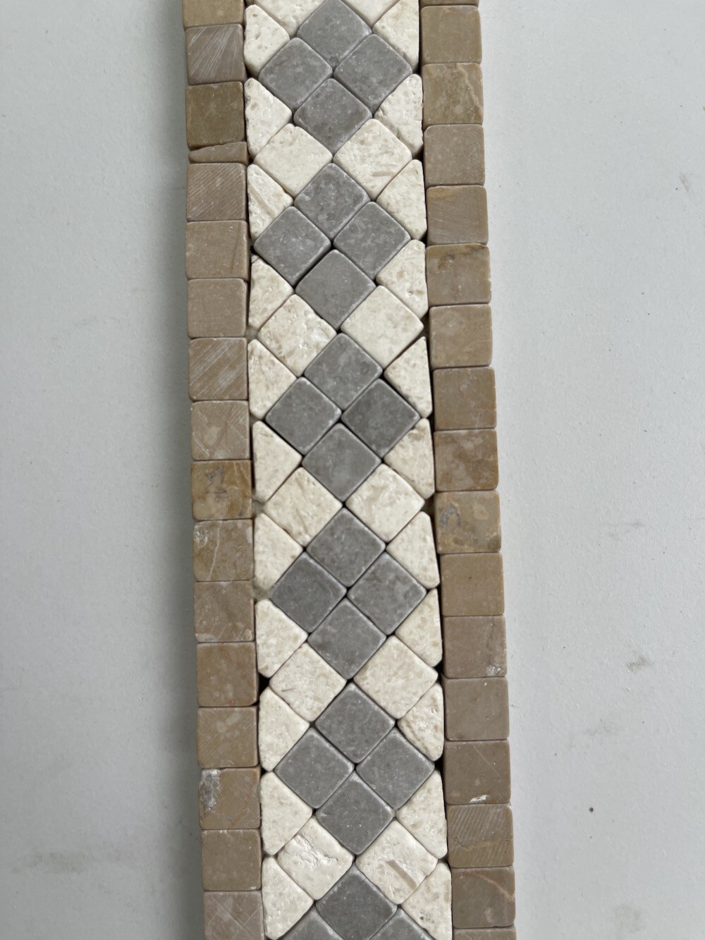 B4735T Marble Mosaic Border Bathroom Accent Listello Tile Greece 2×12 Tumbled