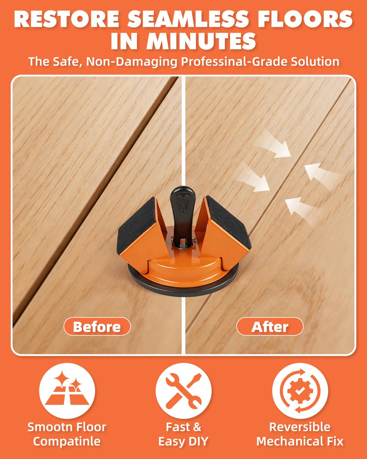 Floor Gap Fixer Tool Kit with Mallet for Laminate Vinyl LVP Flooring | Strong Su