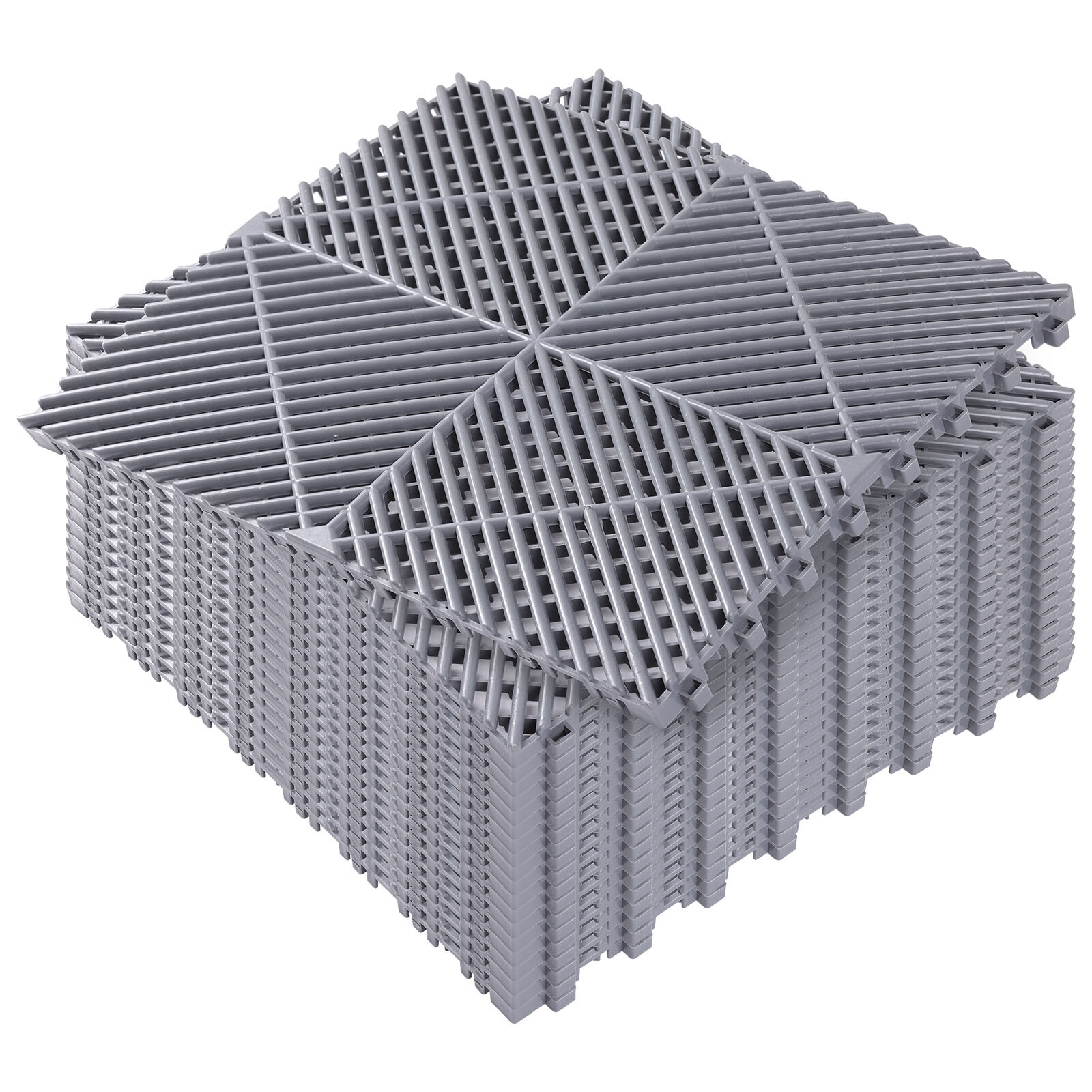 0.71″ Thickened Garage Tile 16″x16″ Self-Draining Interlocking Flooring Covering
