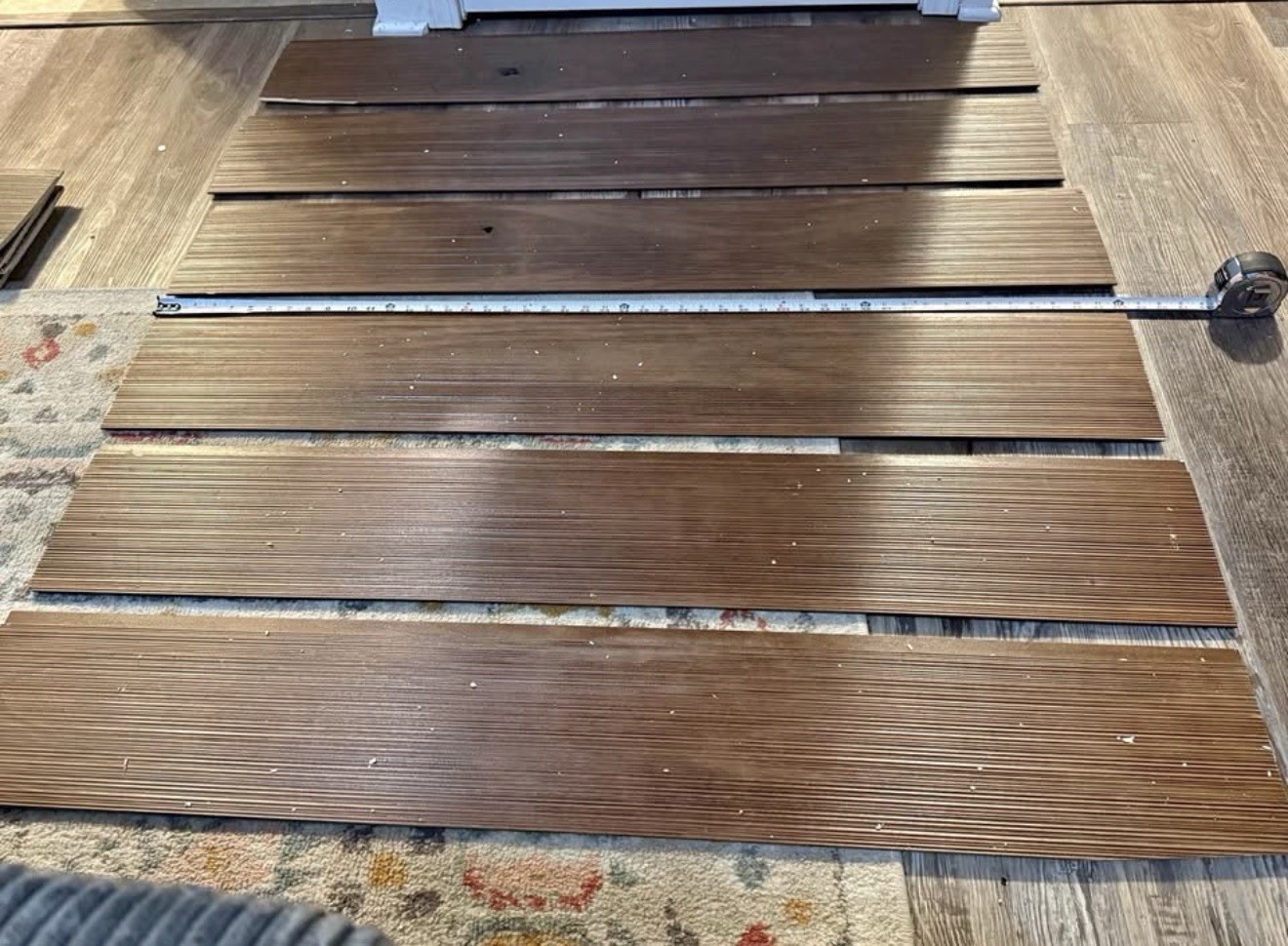 Brown Matte Solid Wood Flooring Planks 48x6in Micro-Beveled Nail Down Smooth