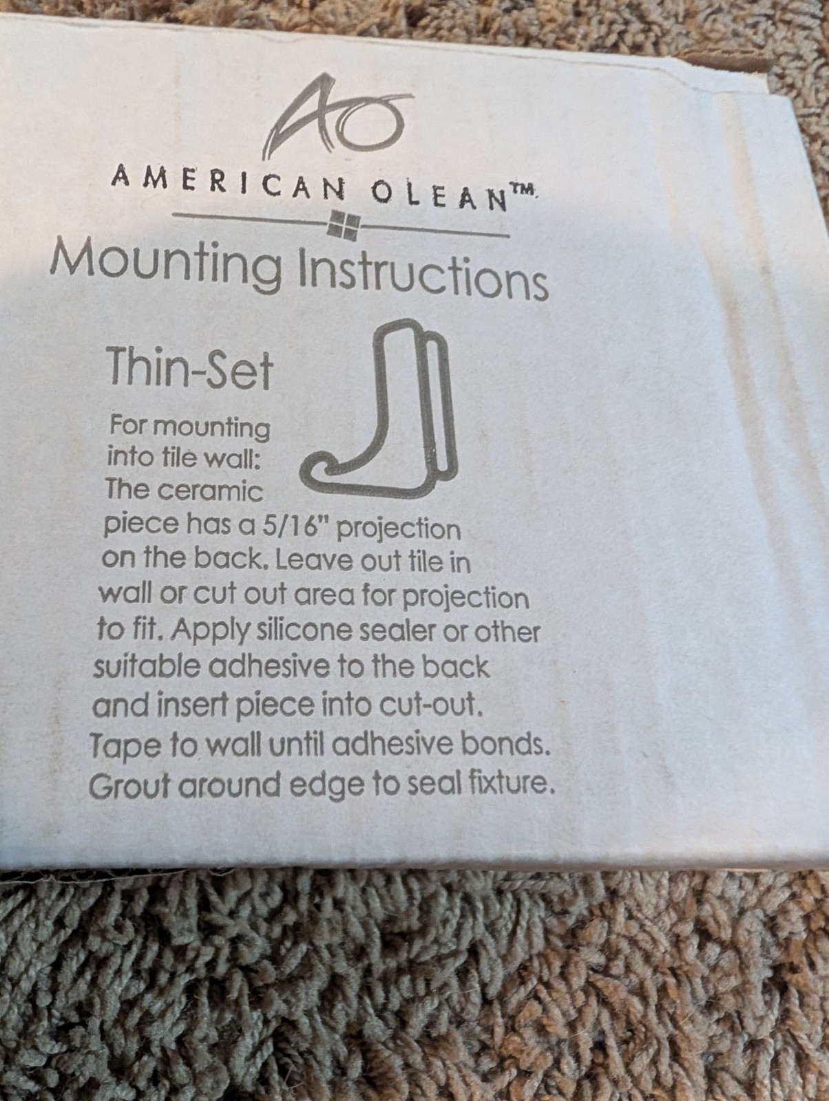 American Olean Tub Soap Dish Gloss Glossy White SL10 Thinset Wall Mount 52657