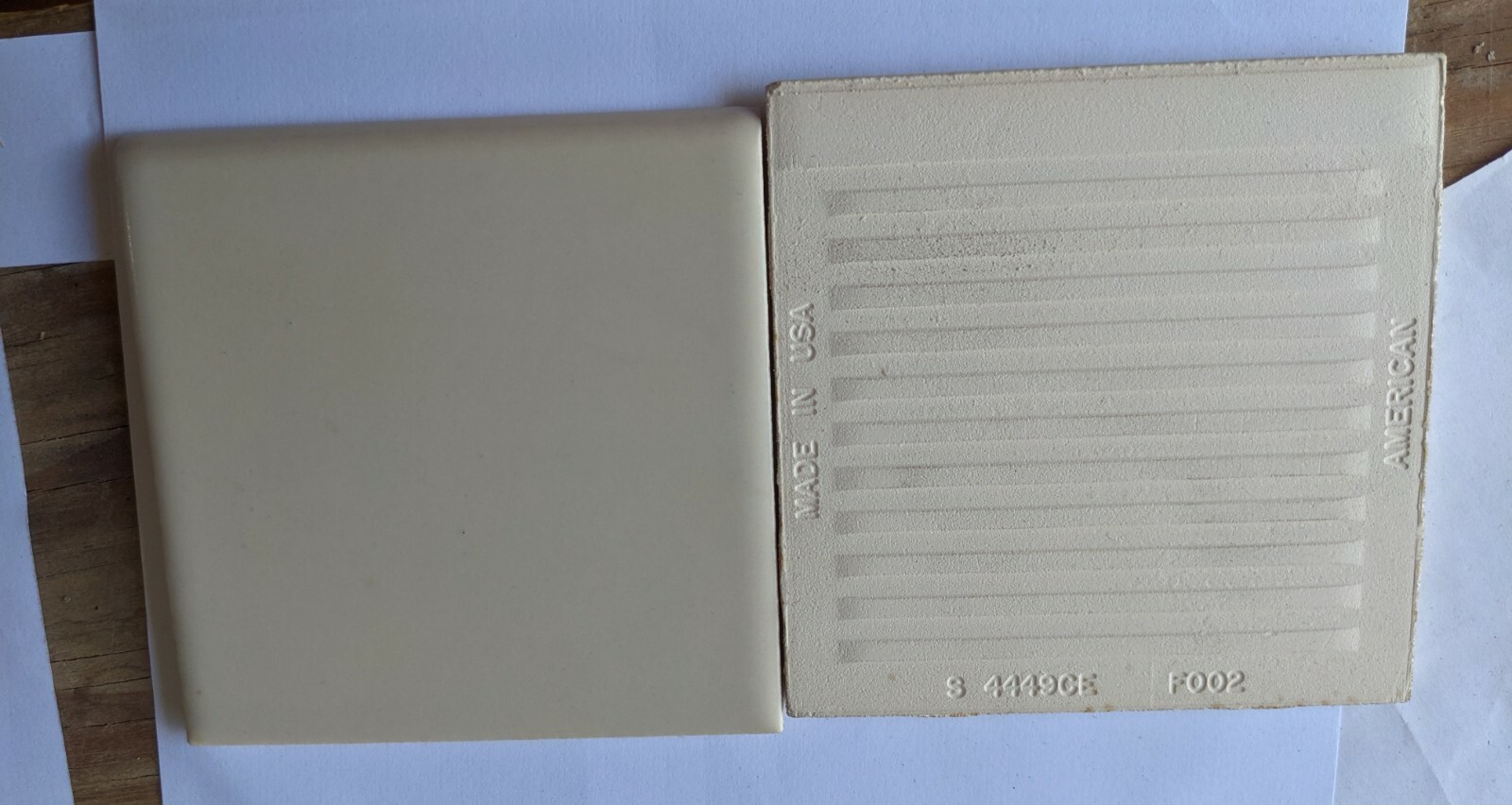 2 pcs S4449 American Olean Almond 87 4-1/4″ Matte Thinset Bullnose Ceramic Tiles