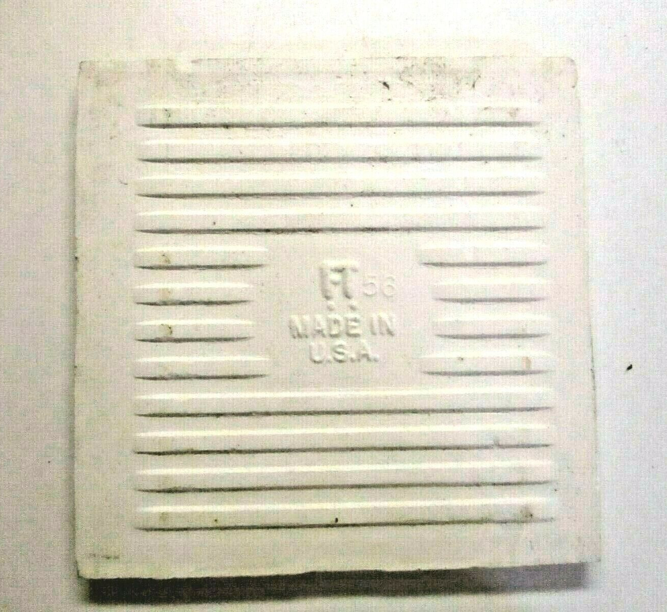 1 Tile FT Florida USA 4-3/8″ 1970 Crystalline Off White Satin Gloss Ceramic Wall