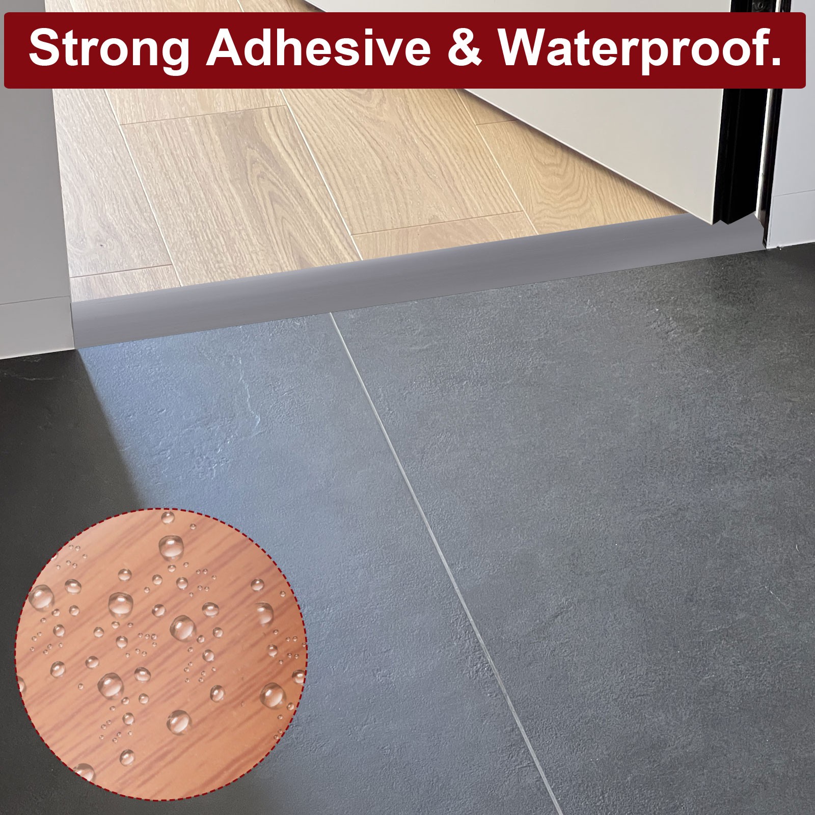 3.3Ft Floor Transition Strip Self Adhesive 3″ Vinyl Floor Cover Strip Oak