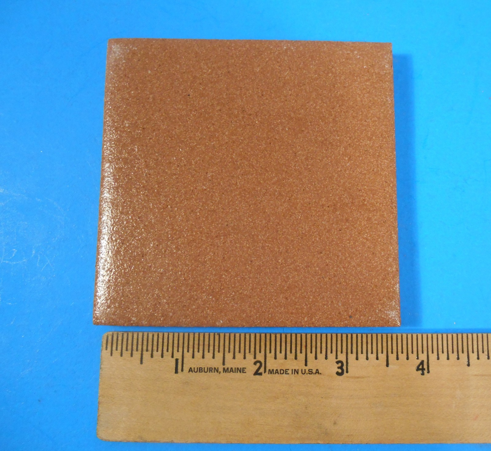 Lot of 9 Terra Cottta Semi-Gloss Ceramic Tiles 3-5/8″x3-5/8″