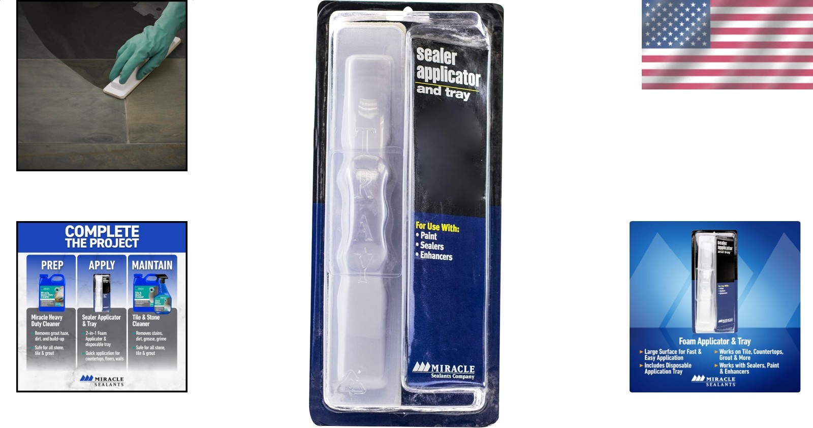 Sealer Applicator Tray Kit for Tile Stone Grout Marble Concrete Easy Apply Fo…