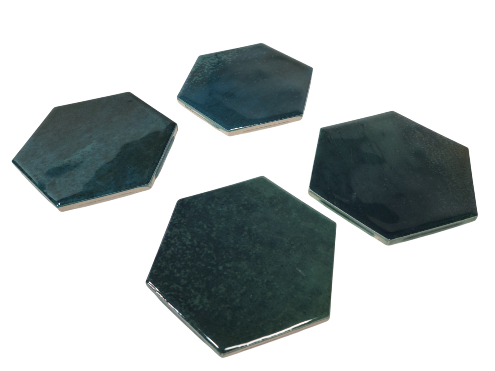 Green Ceramic Tile Hexagon Subway Marble Mosaic Vintage Mid Century Modern Retro