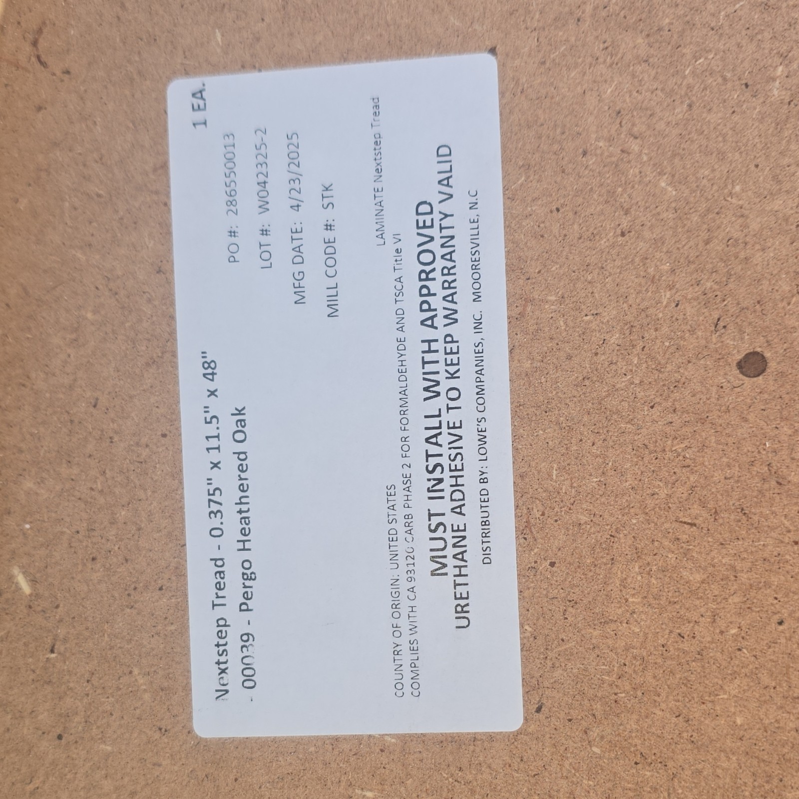 Pergo Laminate Oak Flooring Plank Medium Gray Brown Glue Down 0.375″x11.5″x48″