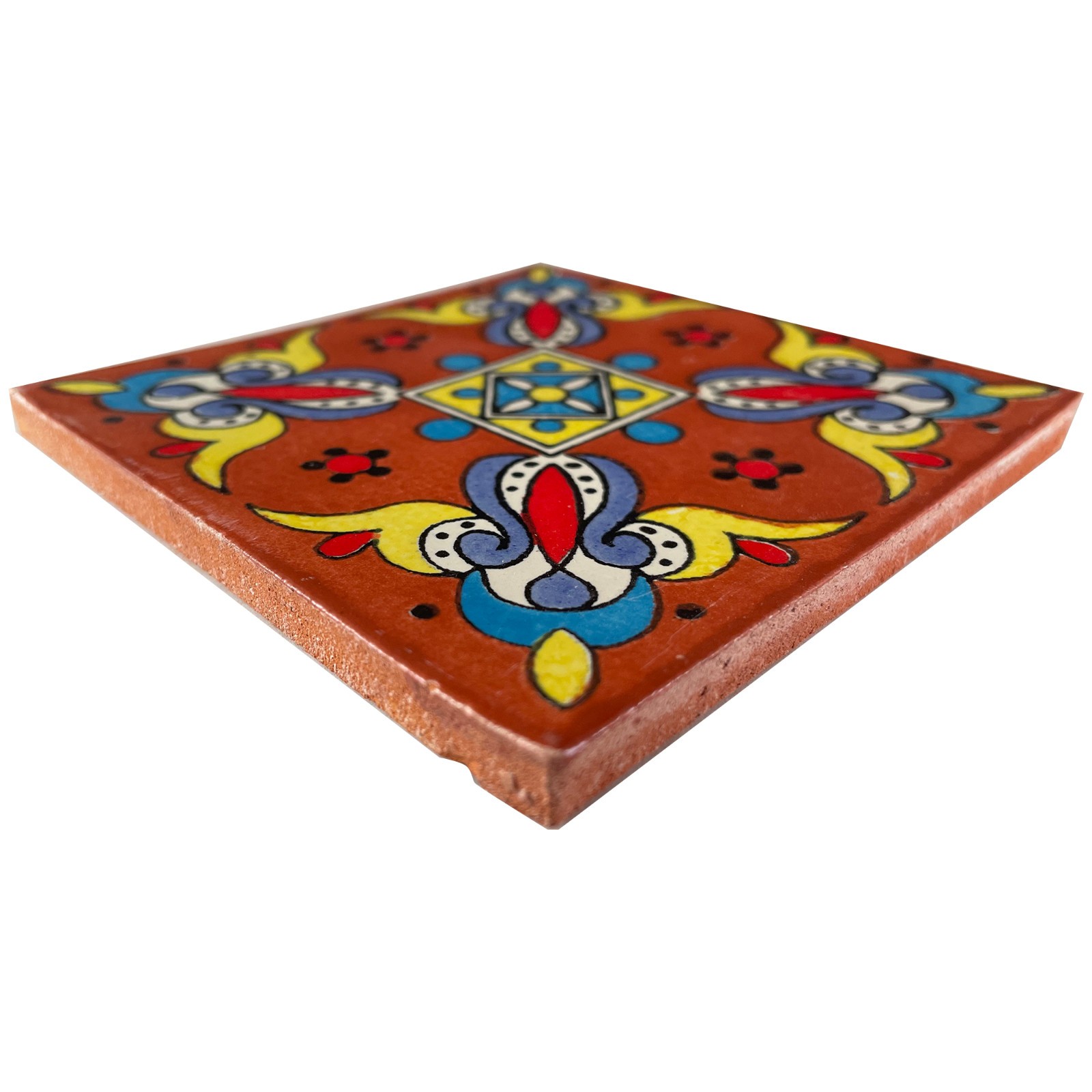 4.2×4.2 9 pcs Terracotta Oasis Mexican Clay Tile Handmade Talavera Backsplash