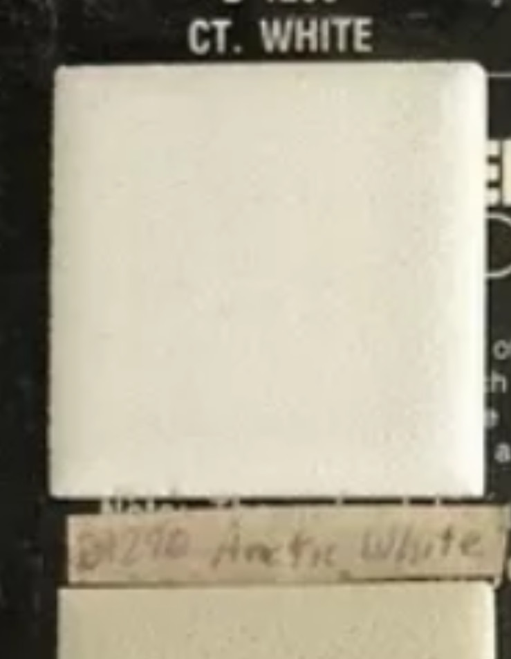 NEW VINTAGE CERAMIC DALTILE ARCTIC WHITE 1290 CRYSTALTEX 6″ X 6″