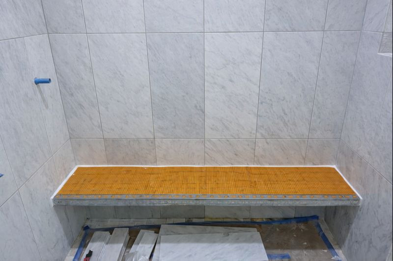 WALK-IN SHOWER 4 Brackets | Floating Shower Bench KERDI-BOARD 2in | Length 60in