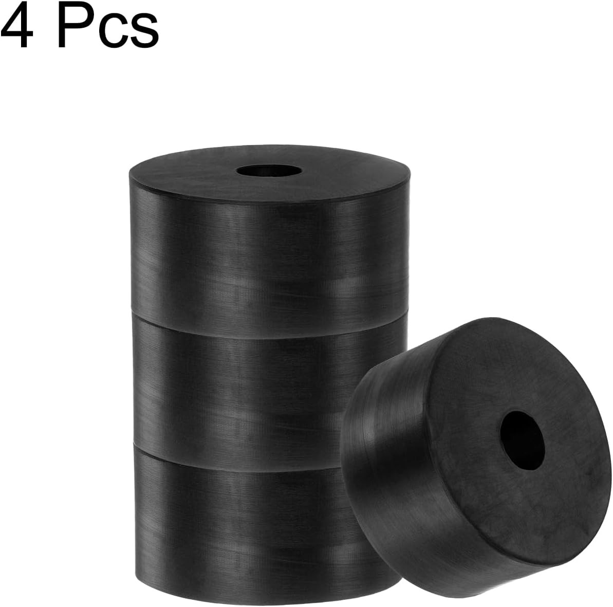 uxcell 4pcs Rubber Spacers 2" OD x 1/2" ID x 1" Height, Balck