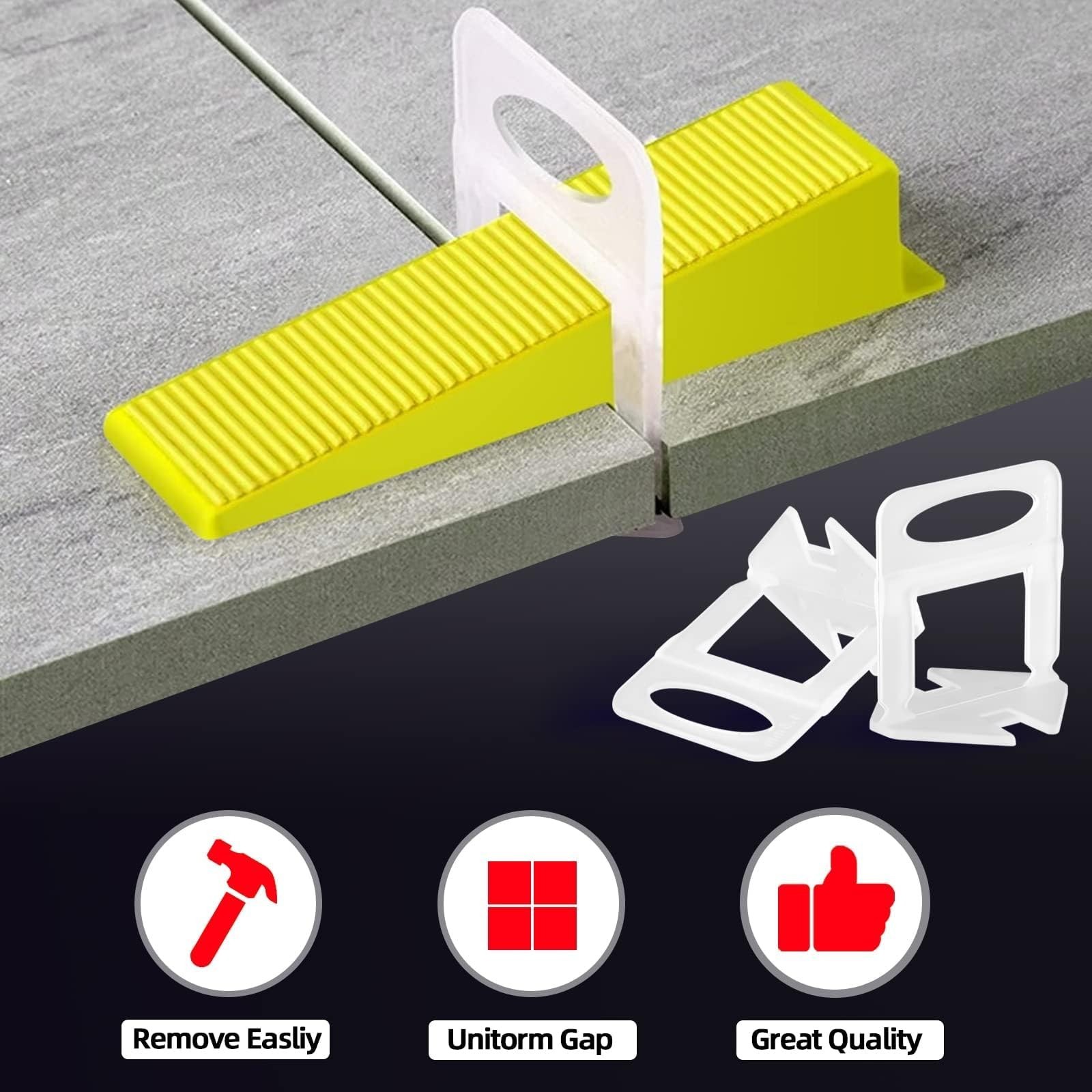 1/16″ Tile Leveling System Spacers 2000 PCS Tile Leveling Clips Kit Prevent T…