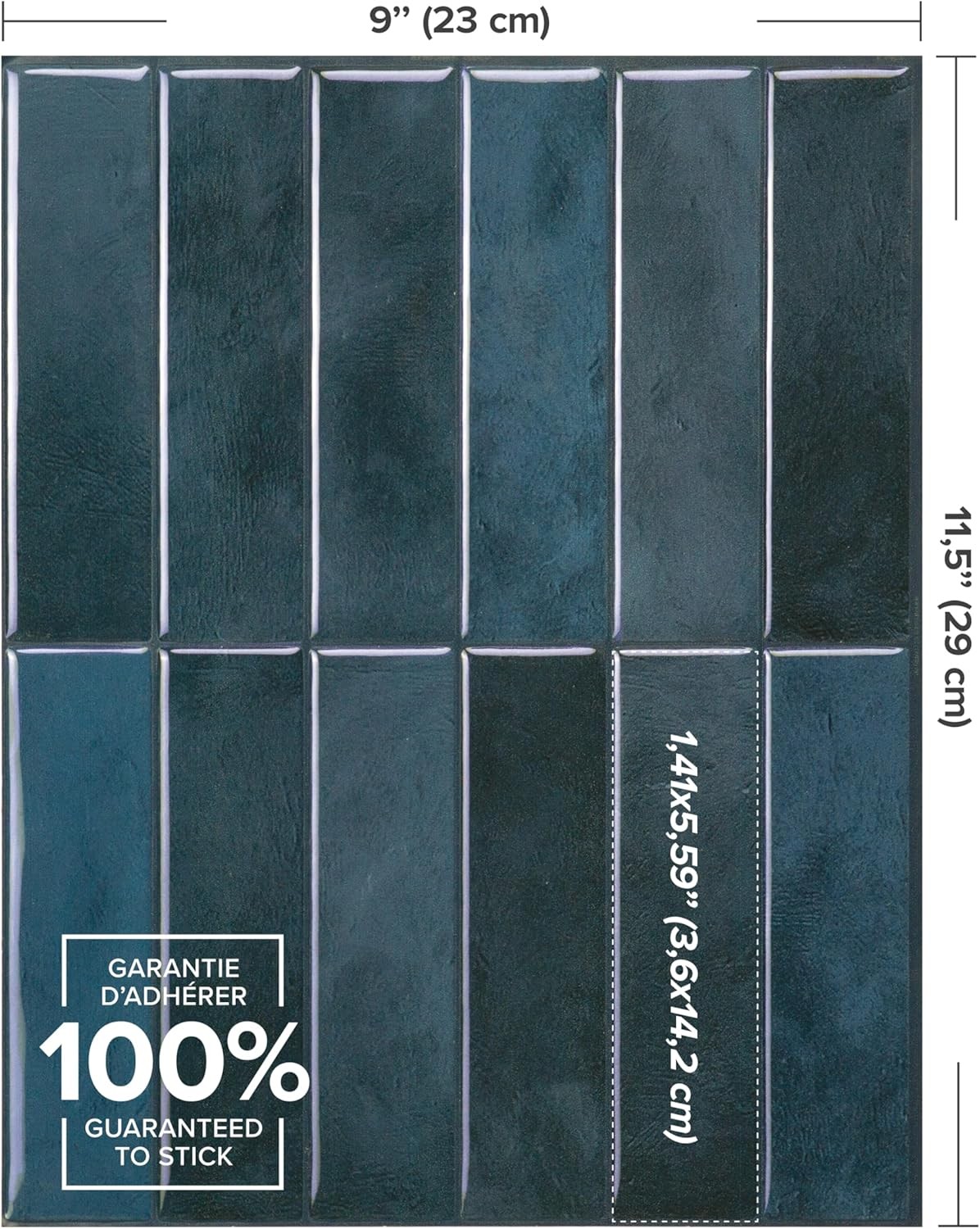 Peel and Stick Backsplash – 5 Sheets of 11.43 x 9 – 3D Adhesive Peel and Stick
