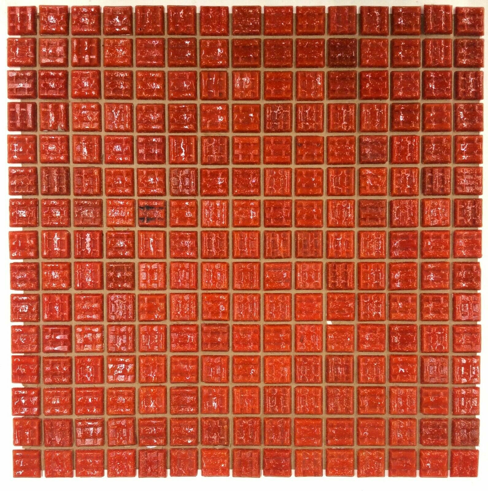 Glass Tile Vitreous Mosaics Red-Orange 12 3/4″ x 12 3/4″