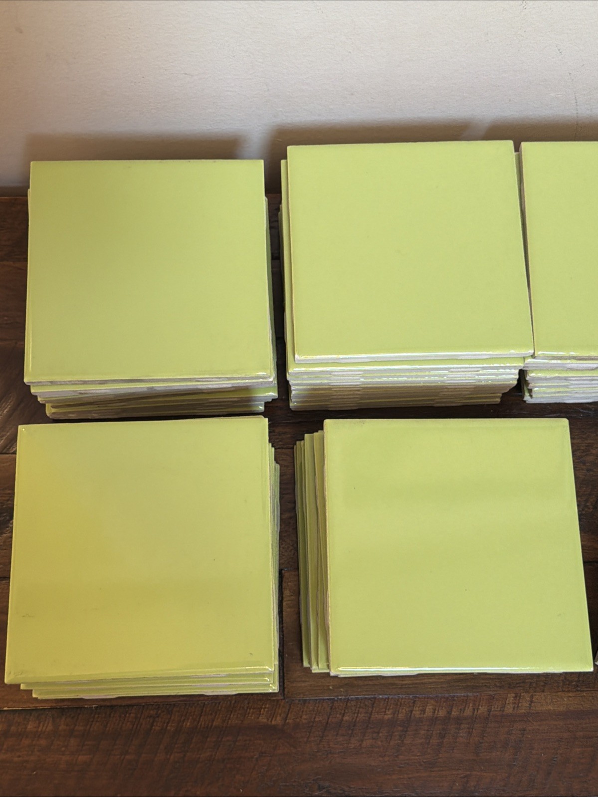 Lot Of 10 Vintage Green Tile Bathroom Replacement Craft Made In USA