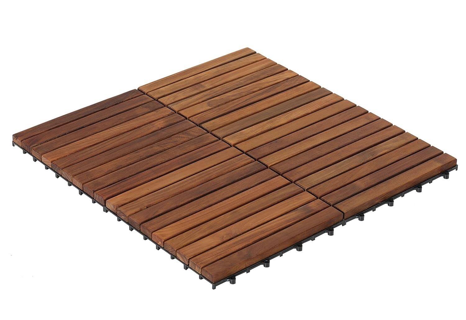 10 PCS Teak Wood Floor Tile Set Oiled Finish In Out Door Deck Bath Room Shower
